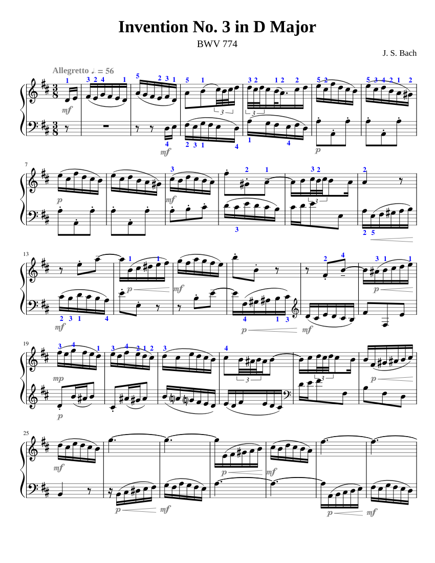 Invention in D major BWV 774