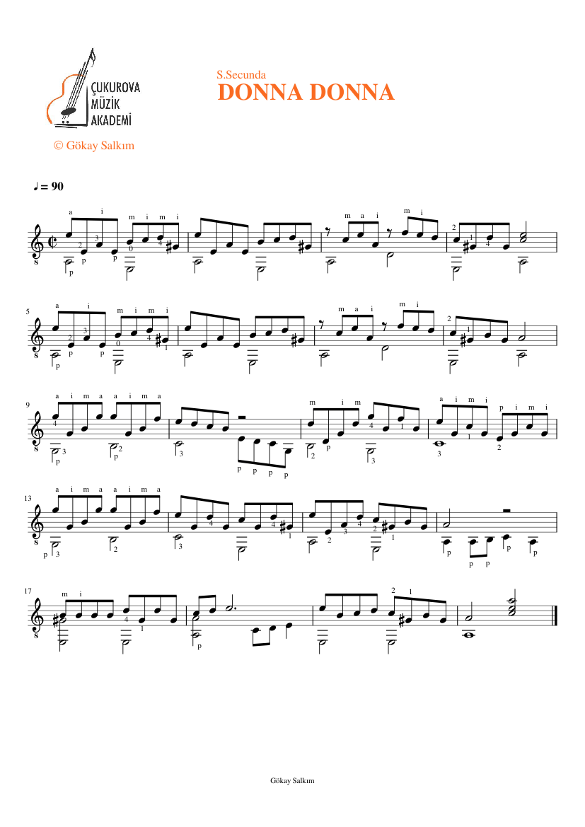 Donna Donna Sheet Music For Guitar (Solo) | Musescore.com