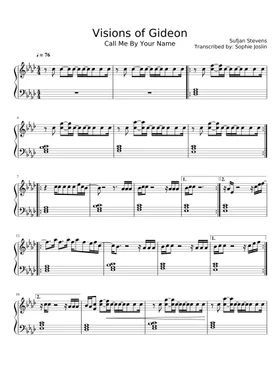 Free visions of gideon by Sufjan Stevens sheet music | Download PDF or  print on Musescore.com