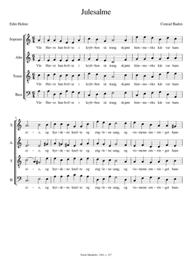 Free Julesalme by Conrad Baden Julesalme by Conrad Baden sheet music |  Download PDF or print on Musescore.com