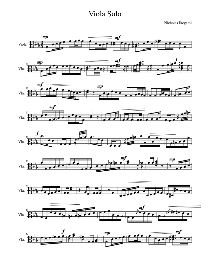 Viola Suite Sheet Music For Viola Solo