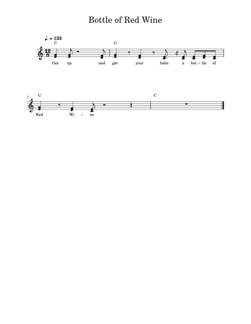 Bottle of red wine Eric Clapton Bottle of Red Wine Sheet music for Piano (Solo)