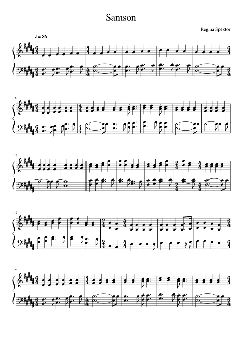 Samson Sheet music for Piano (Solo) | Musescore.com