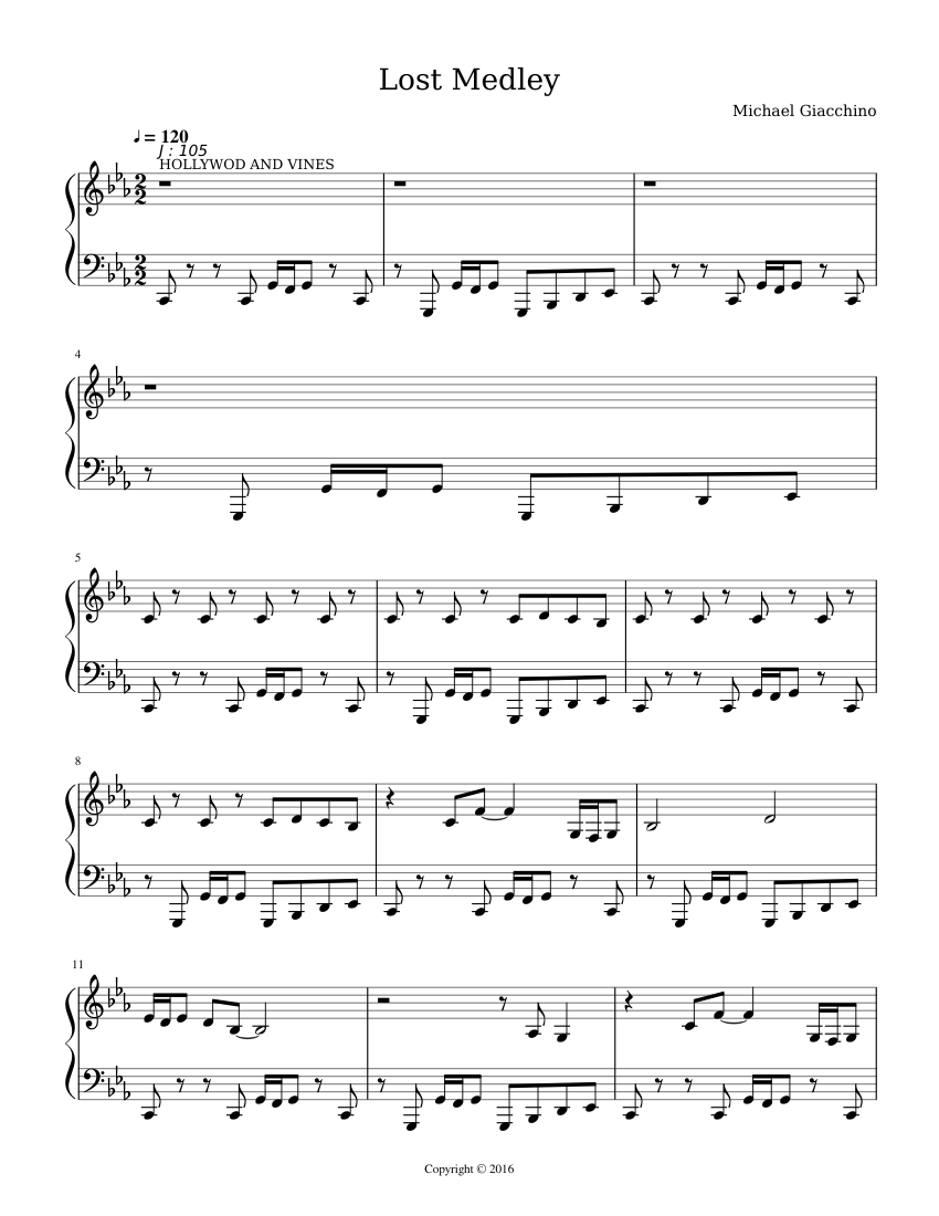 Lost Medley- TV series Sheet music for Drum group (Solo) | Musescore.com