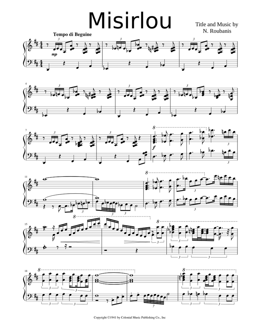 MISIRLOU Sheet music for Piano (Solo) | Musescore.com