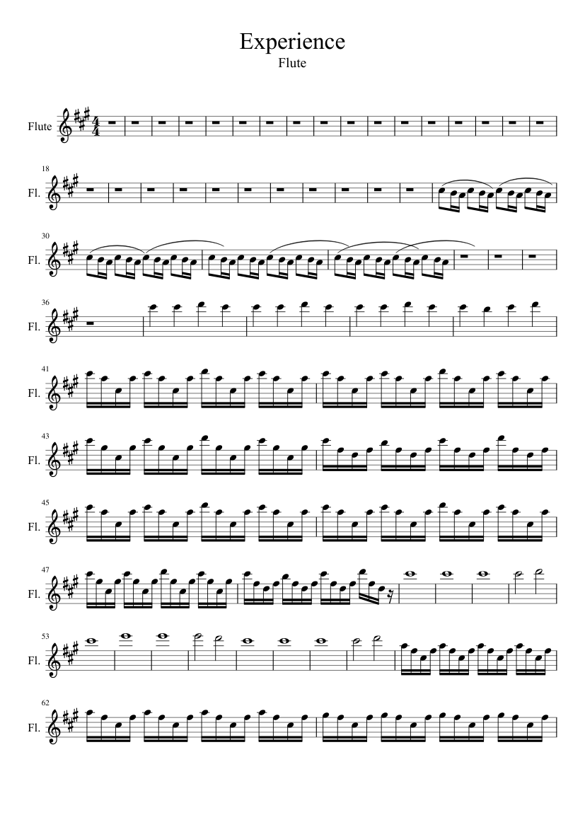 Experience flute Sheet music for Flute (Solo) | Musescore.com