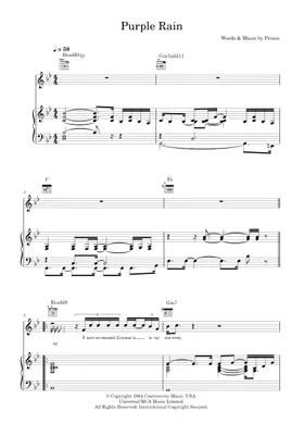 Free Purple Rain by Prince sheet music | Download PDF or print on  Musescore.com