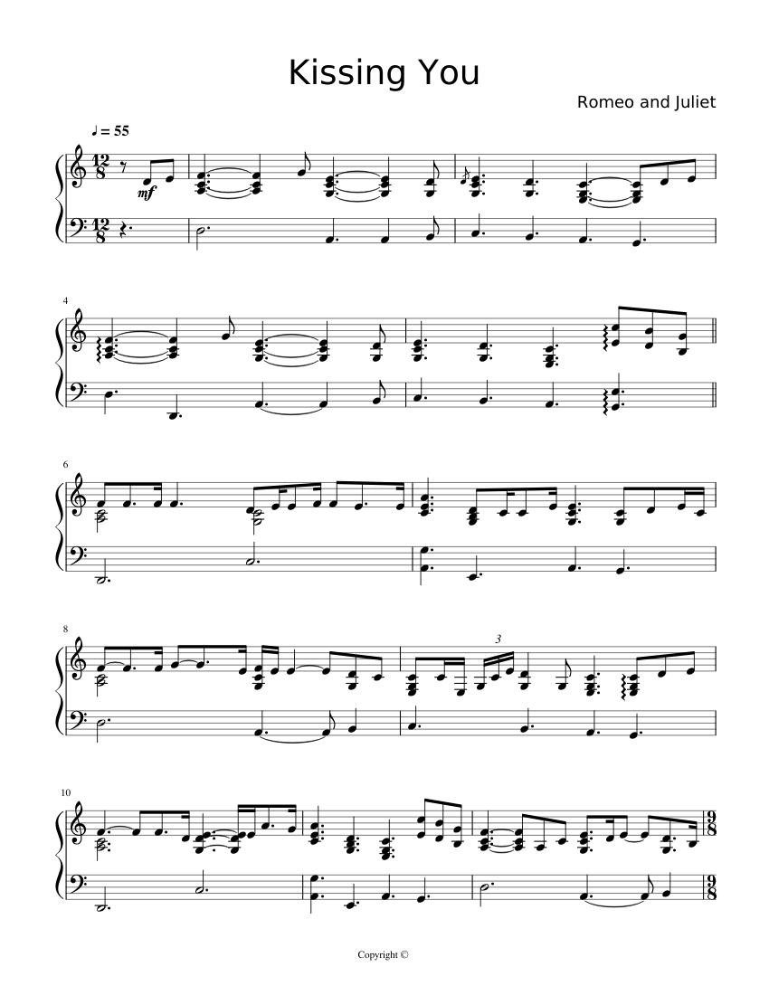 Kissing You Sheet music for Piano (Solo) | Musescore.com