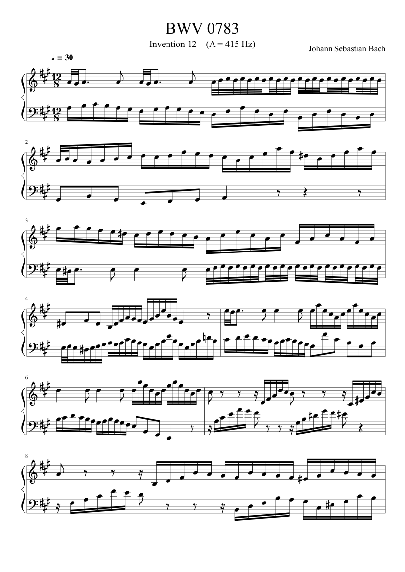 Invention in A major BWV 783