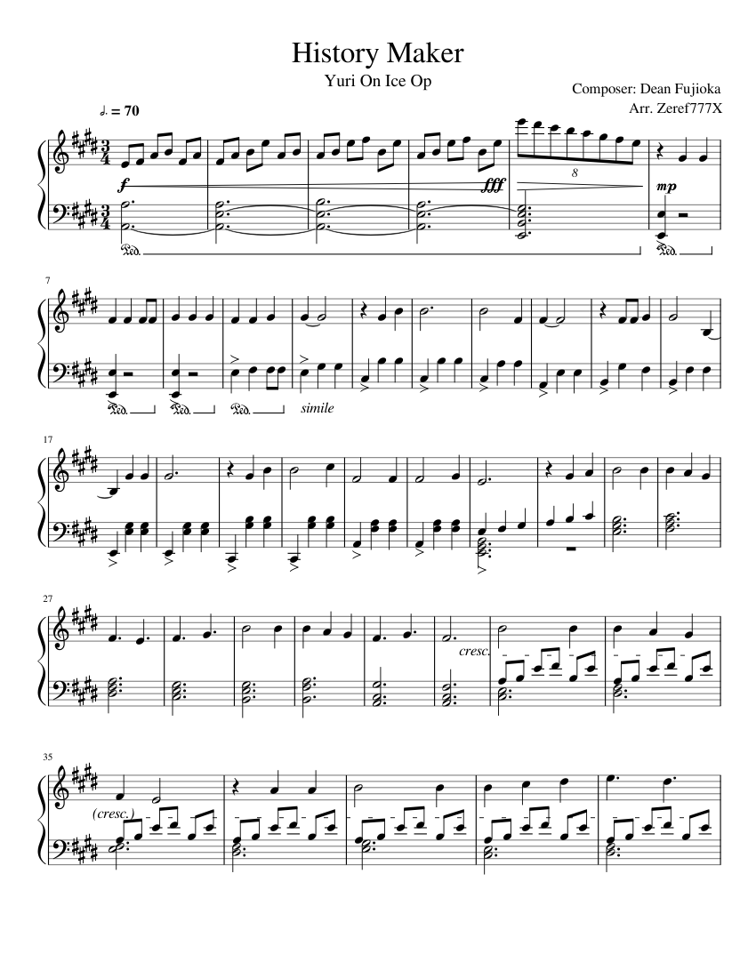 Yuri On Ice Soundtrack Piano