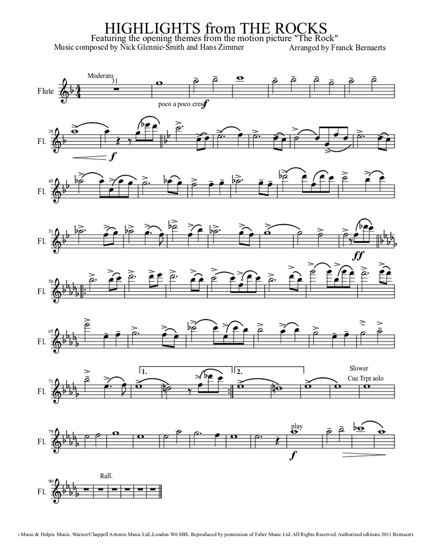 Highlights from The Rocks Sheet music for Flute (Solo)
