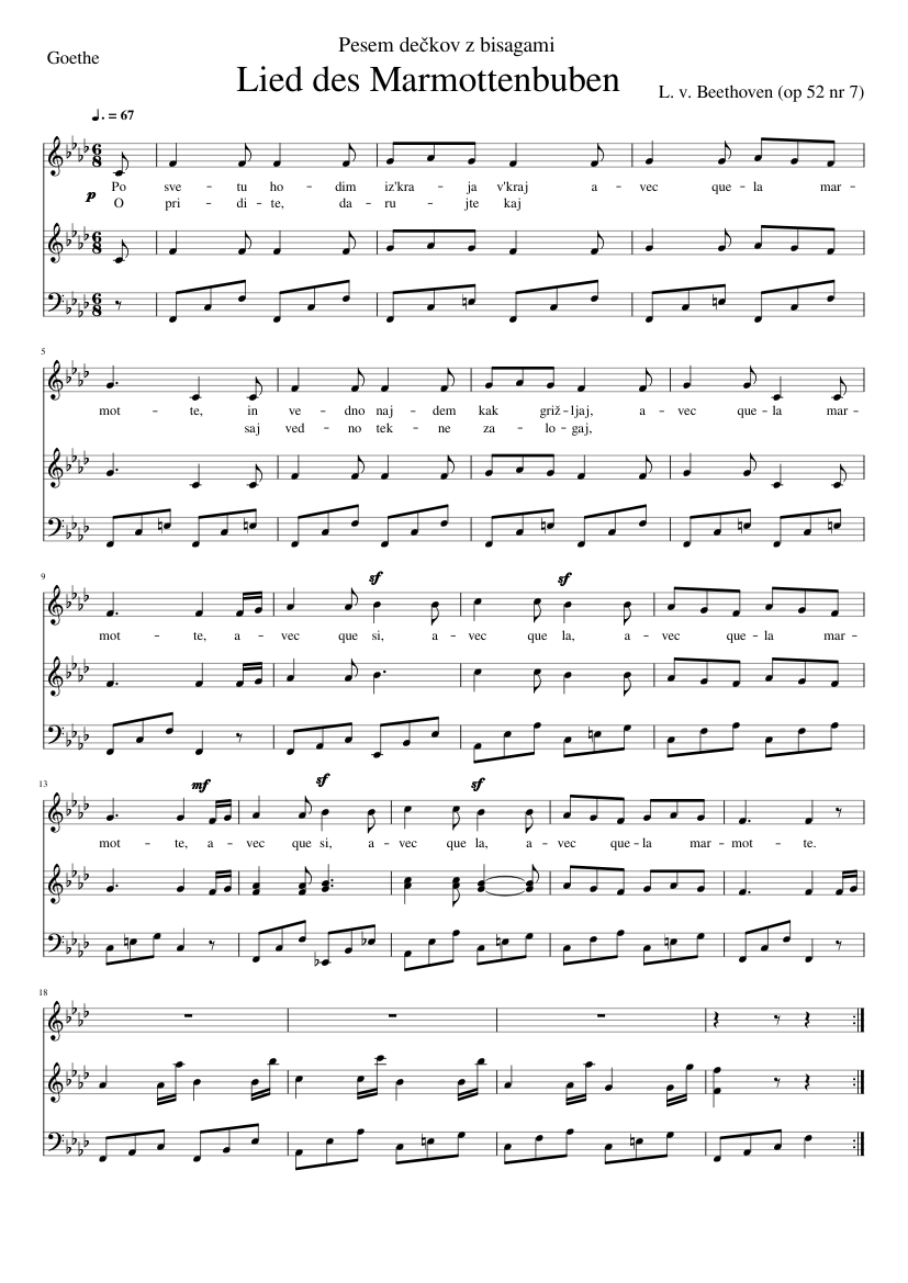 Pesem deÄkov z bisagami (Lied des Marmottenbuben) - SI / Slovenian / slovensko