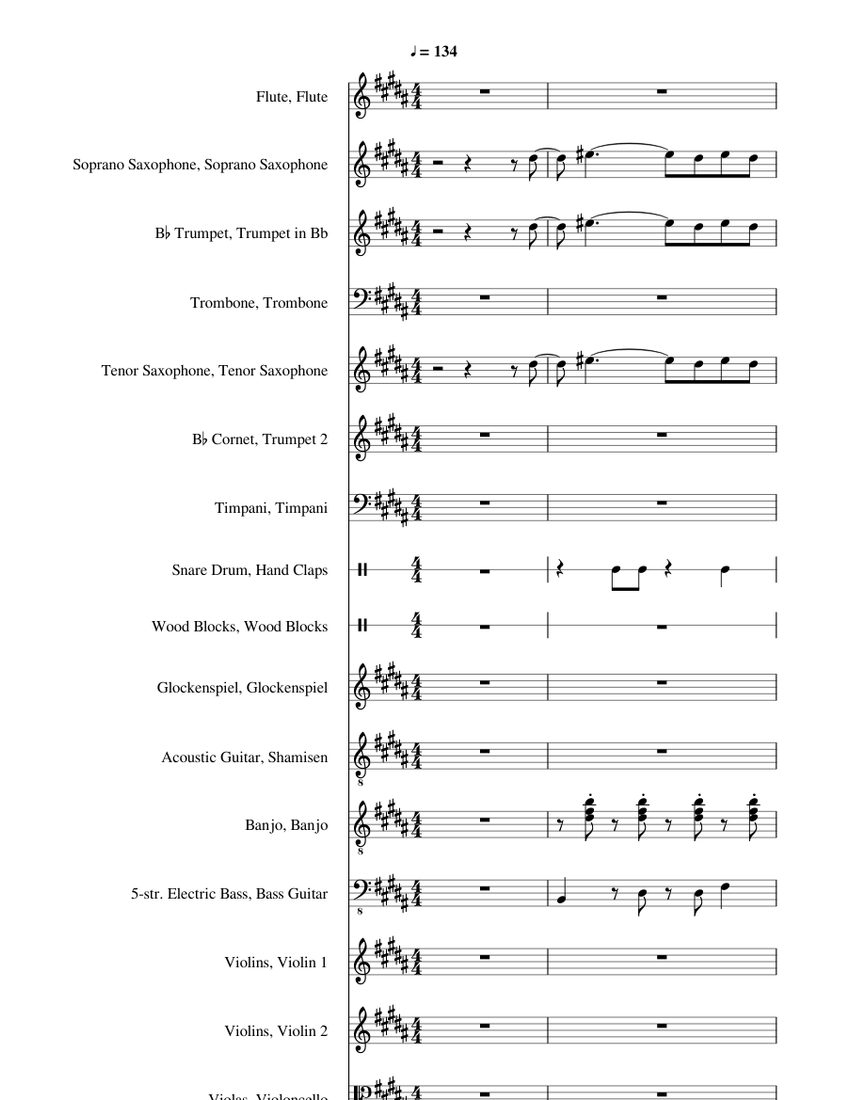 Kazemakase Tsukikage Ran Ed Kazemakase Sheet Music For Piano Trumpet In B Flat Trombone Flute More Instruments Mixed Ensemble Musescore Com