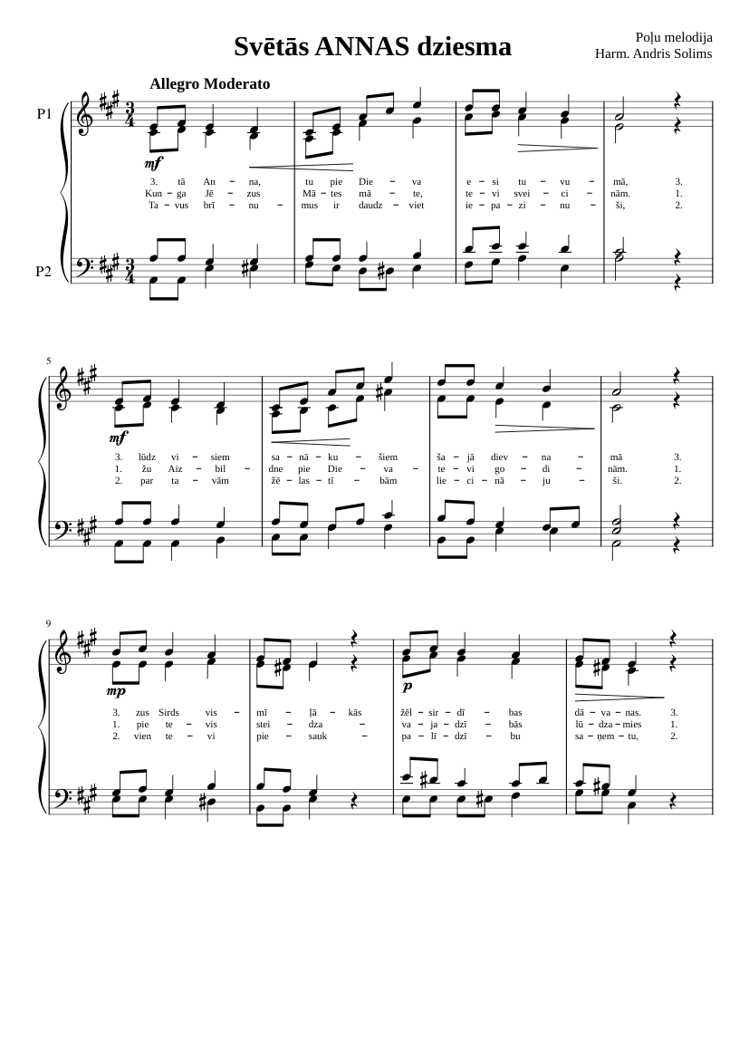 SvÄtÄs Annas dziesma (Chant of St. Anna)