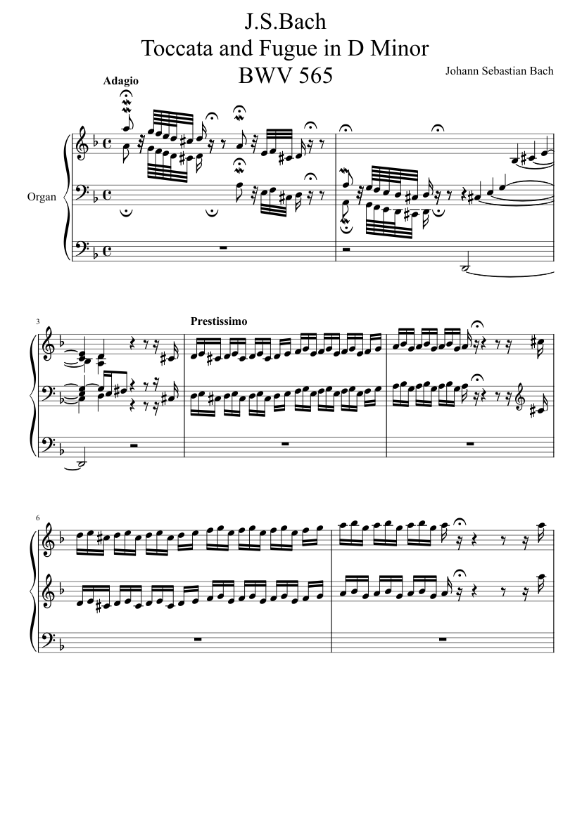 Toccata and Fugue in D minor BWV 565