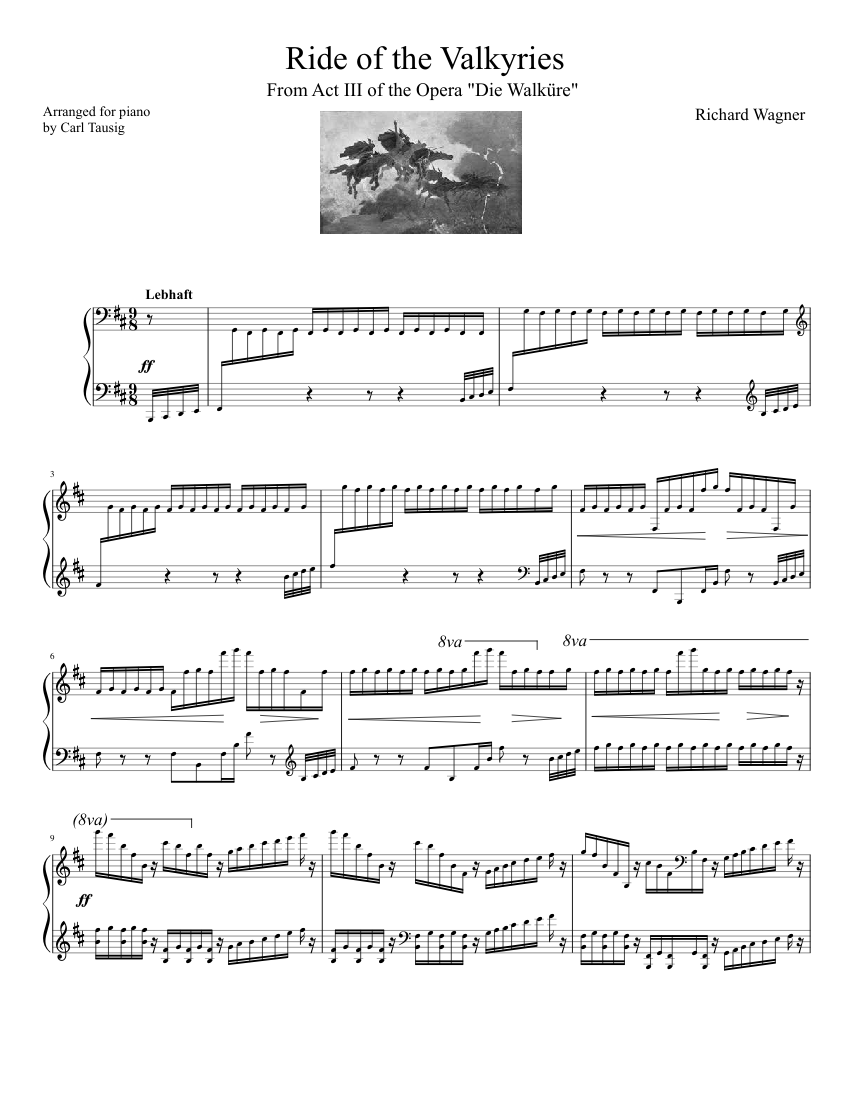 Die Walküre, WWV 86B by Richard Wagner sheet music arranged by hmscomp for Solo – 1 of 15 pages