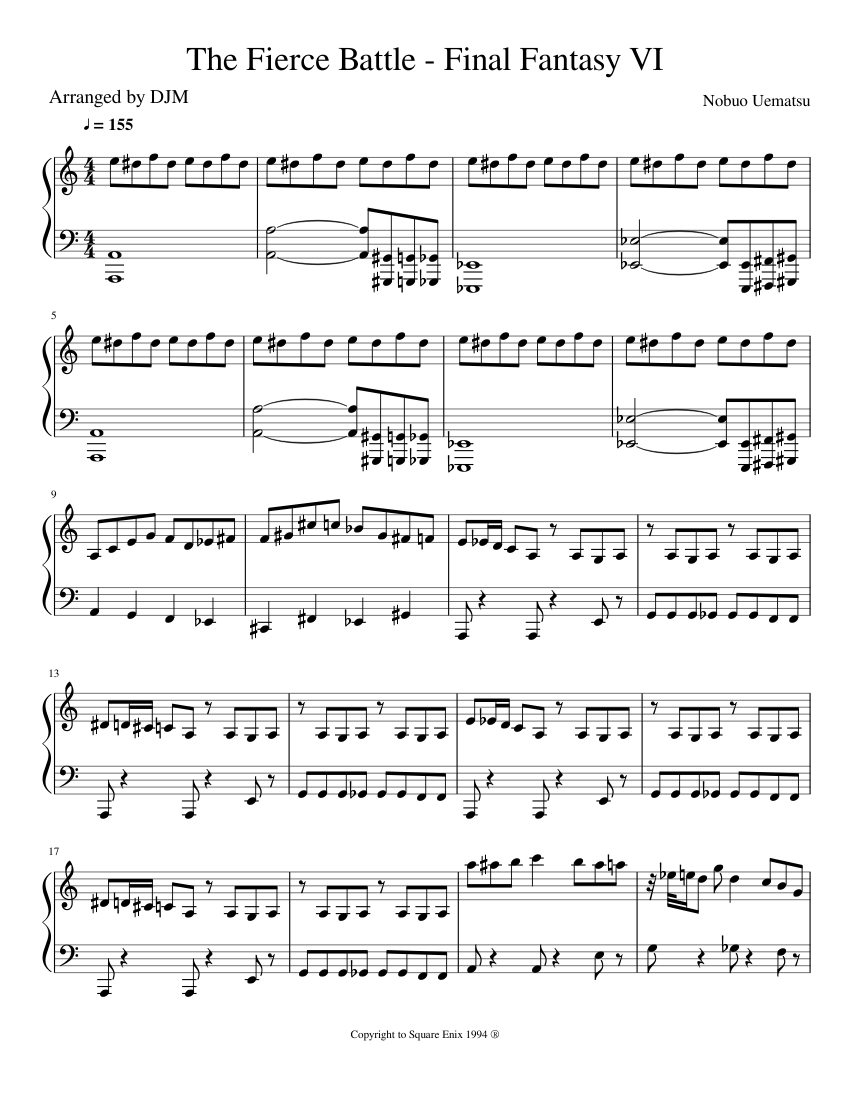 The Fierce Battle (Atma Weapon) - Final Fantasy VI Sheet music for 