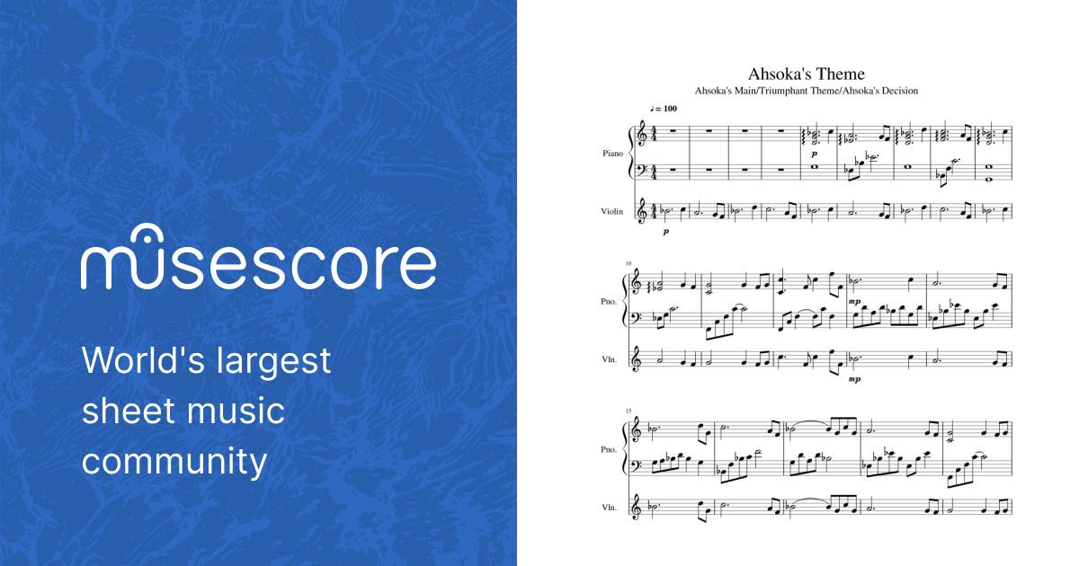 Ahsoka's Theme Sheet music for Piano, Violin (Solo) | Musescore.com