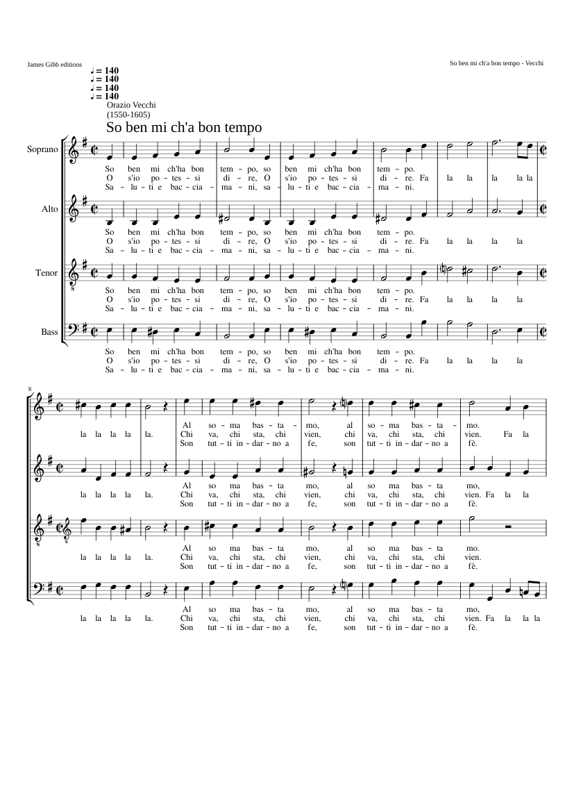 So ben mi ch'ha bon tempo