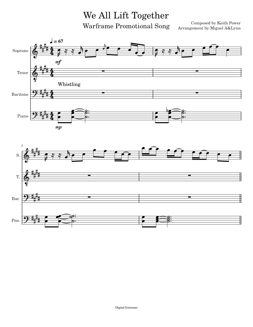 We All Lift Together Sheet music for Piano, Soprano, Tenor, Vocals & more  instruments (Mixed Quartet) | Musescore.com
