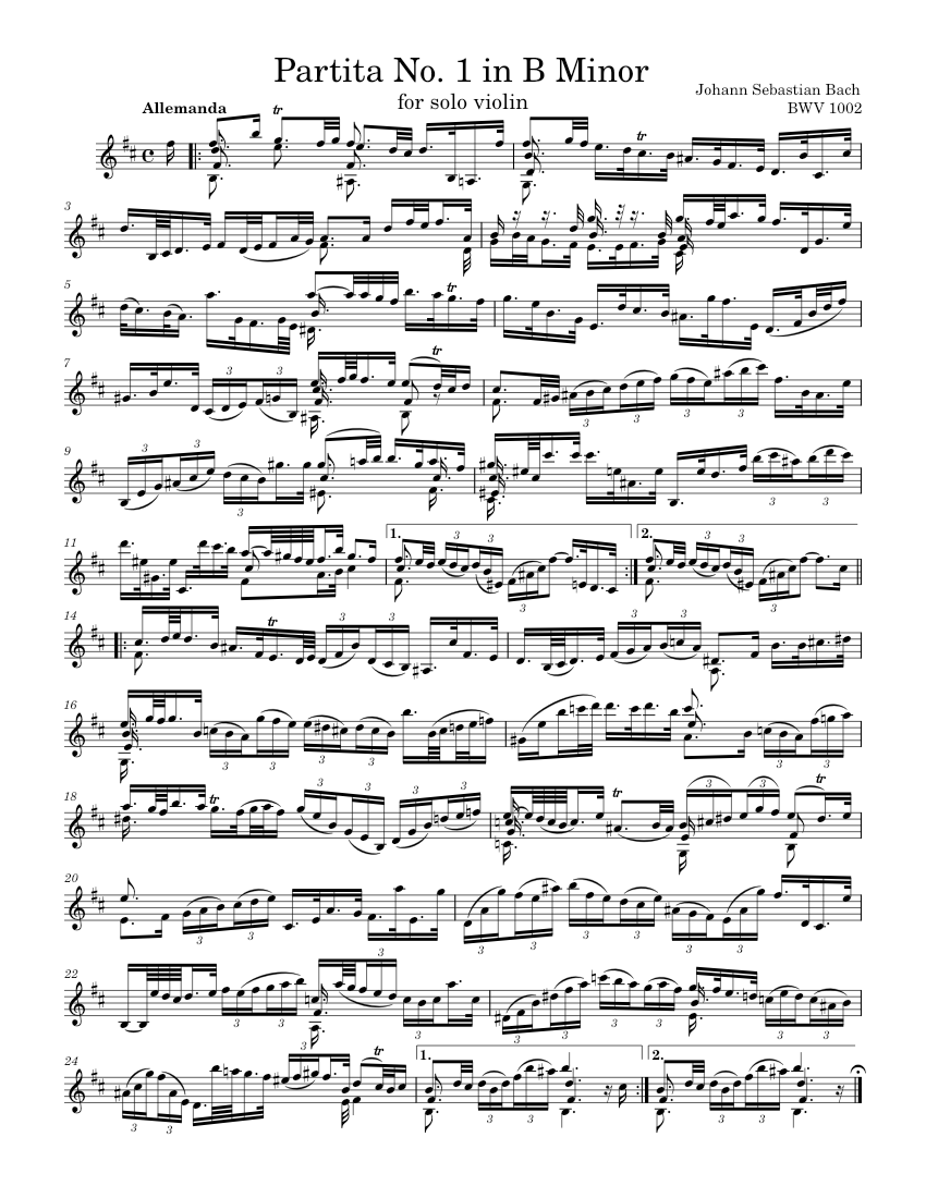 Violin Partita No.1 in B minor BWV 1002