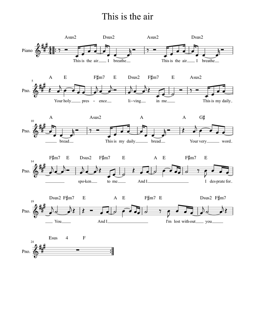 Breathe Sheet music for Piano (Solo)