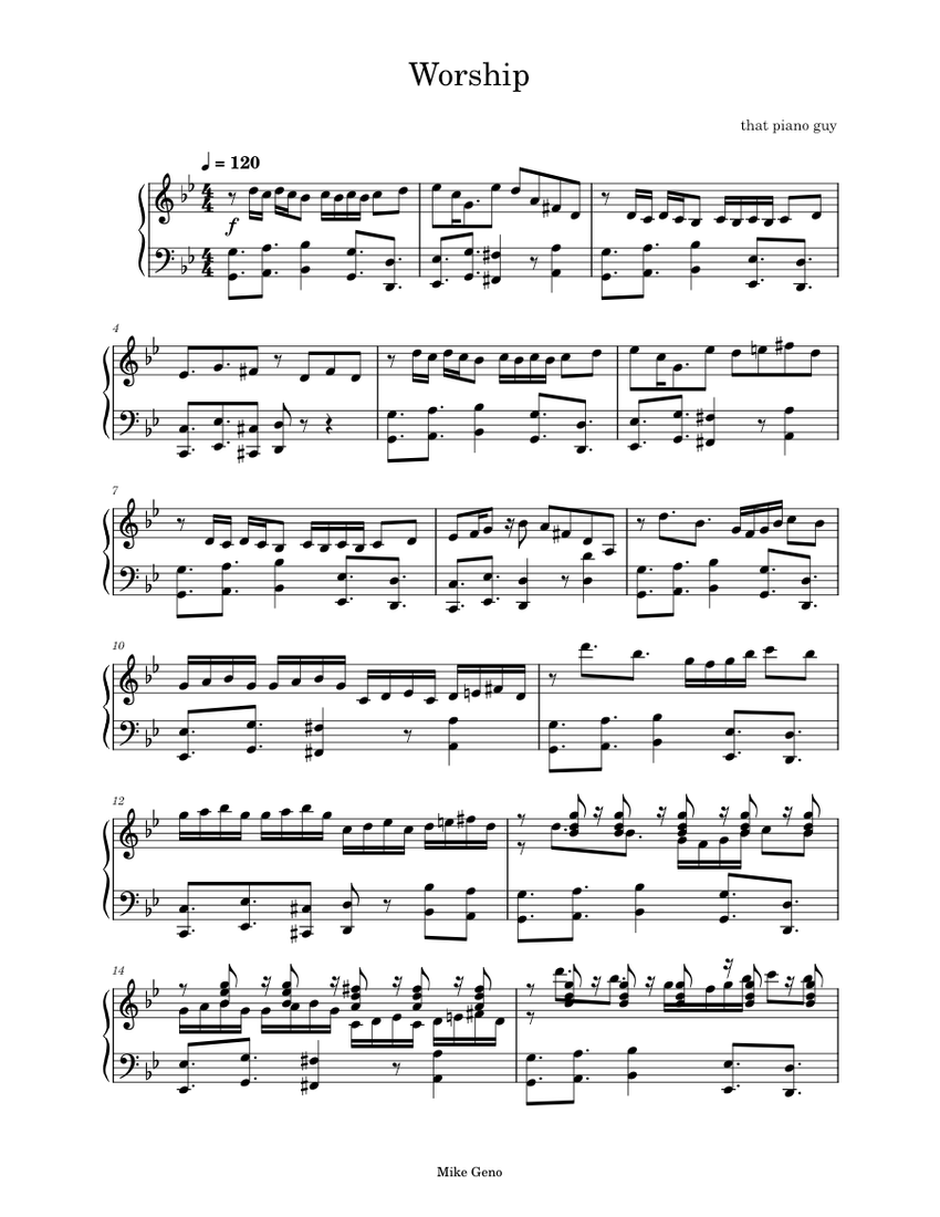 Worship Sheet music for Piano (Solo) | Musescore.com