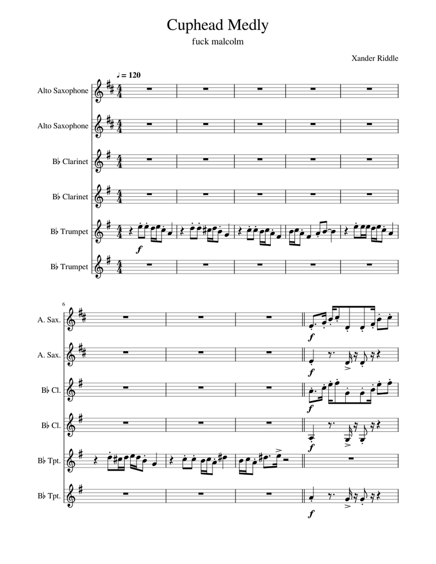 Cuphead Floral Fury Sheet music for other, Trumpet other