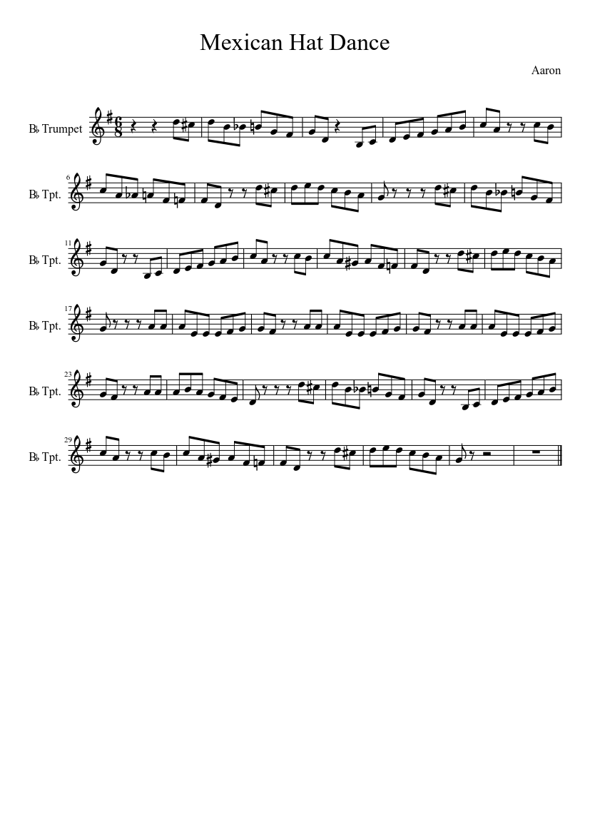 Mexican Hat Dance Sheet music for Trumpet other (Solo) | Musescore.com