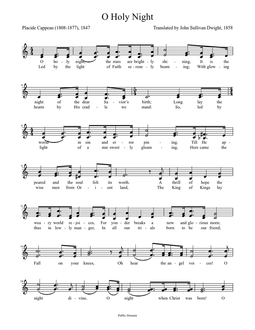Oh Holy Night Sheet music for Vocals (Solo) | Musescore.com