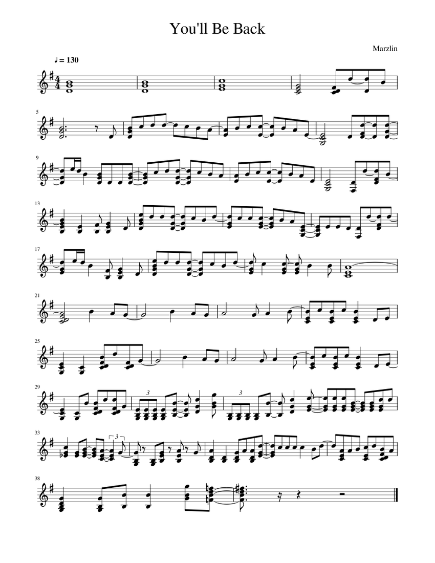 You'll Be Back Sheet music for Piano (Solo) | Musescore.com