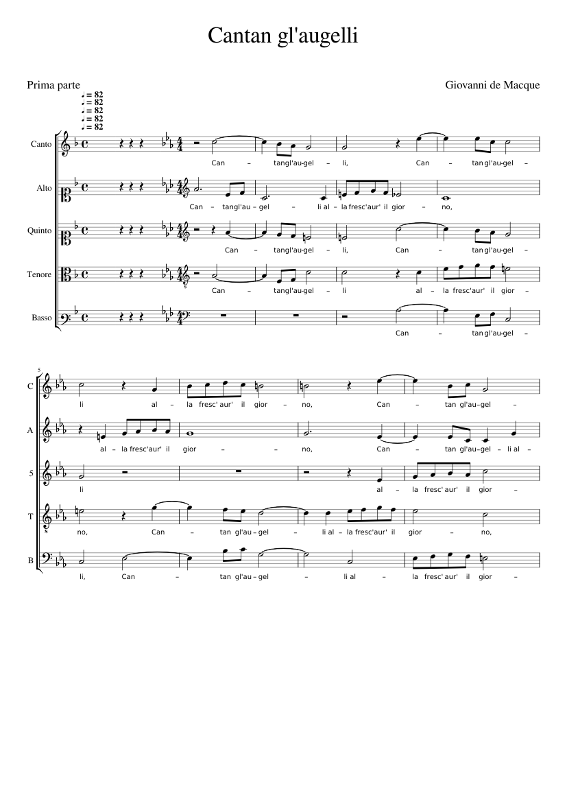 Cantan gl'augelli (2da parte Le Ninfe)