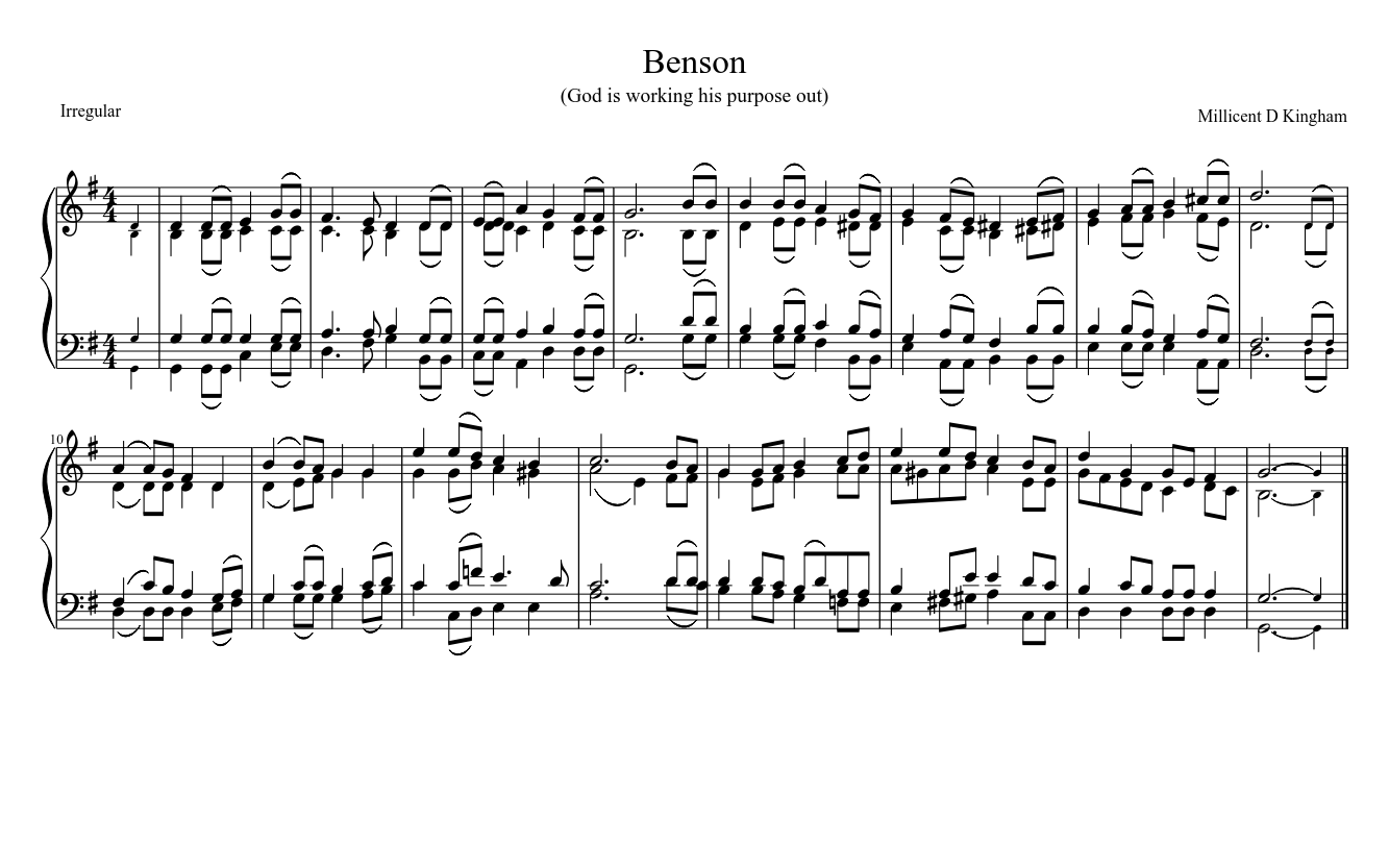 Benson (God is working his purpose out)