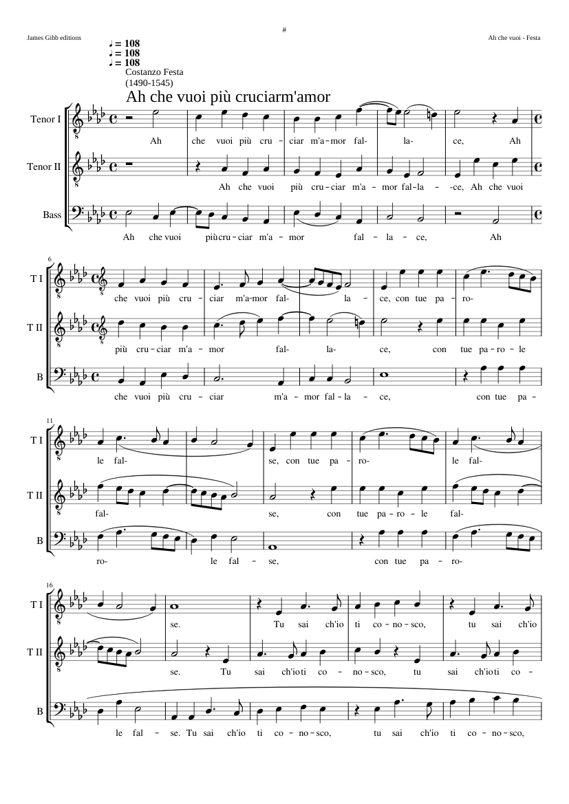 Ah che vuoi più cruciar m'amor