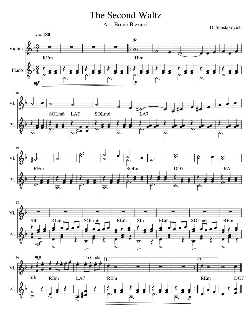 The Second Waltz – Dimitri Shotakovich The Second Waltz - piano tutorial