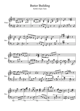 Fountain Gardens - Kirby's Epic Yarn Sheet music for Piano, Flute