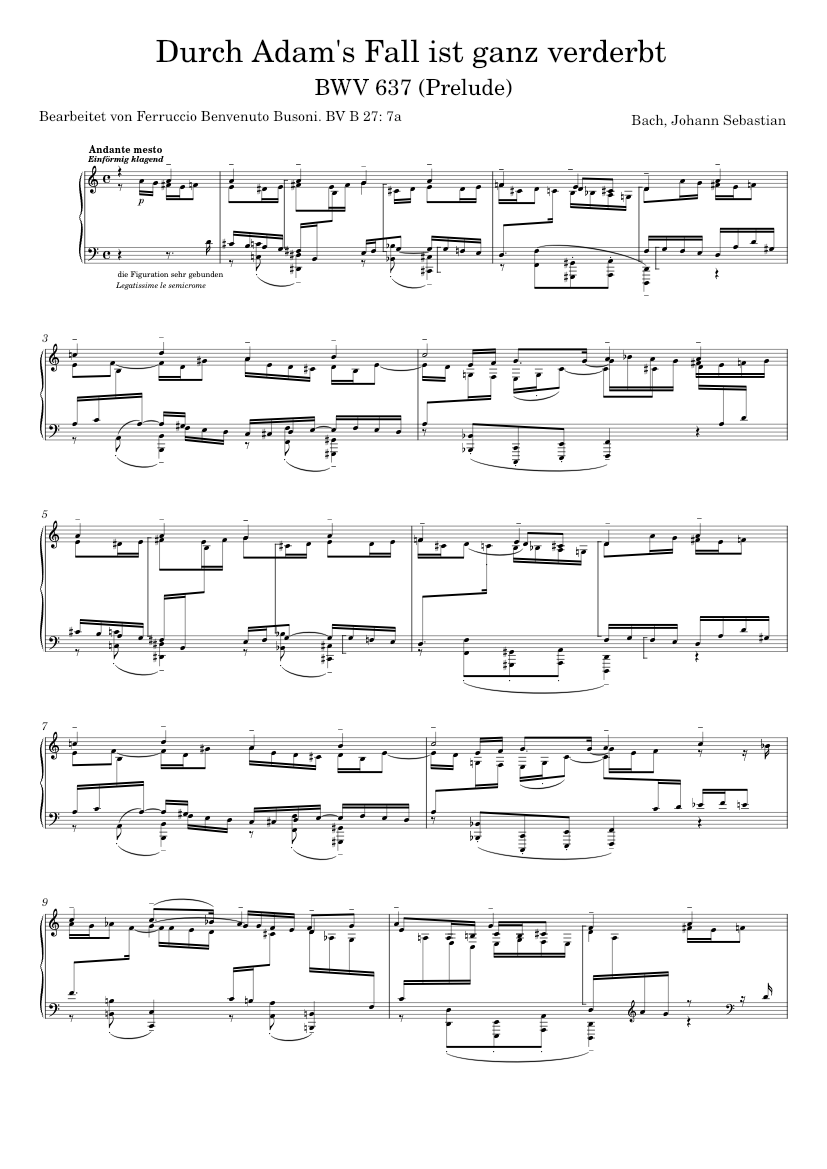 Durch Adams Fall ist ganz verderbt BWV 705