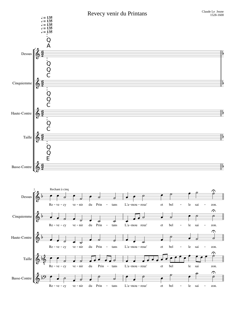 Revecy venir du Printans (also: Revoicy venir du printemps)