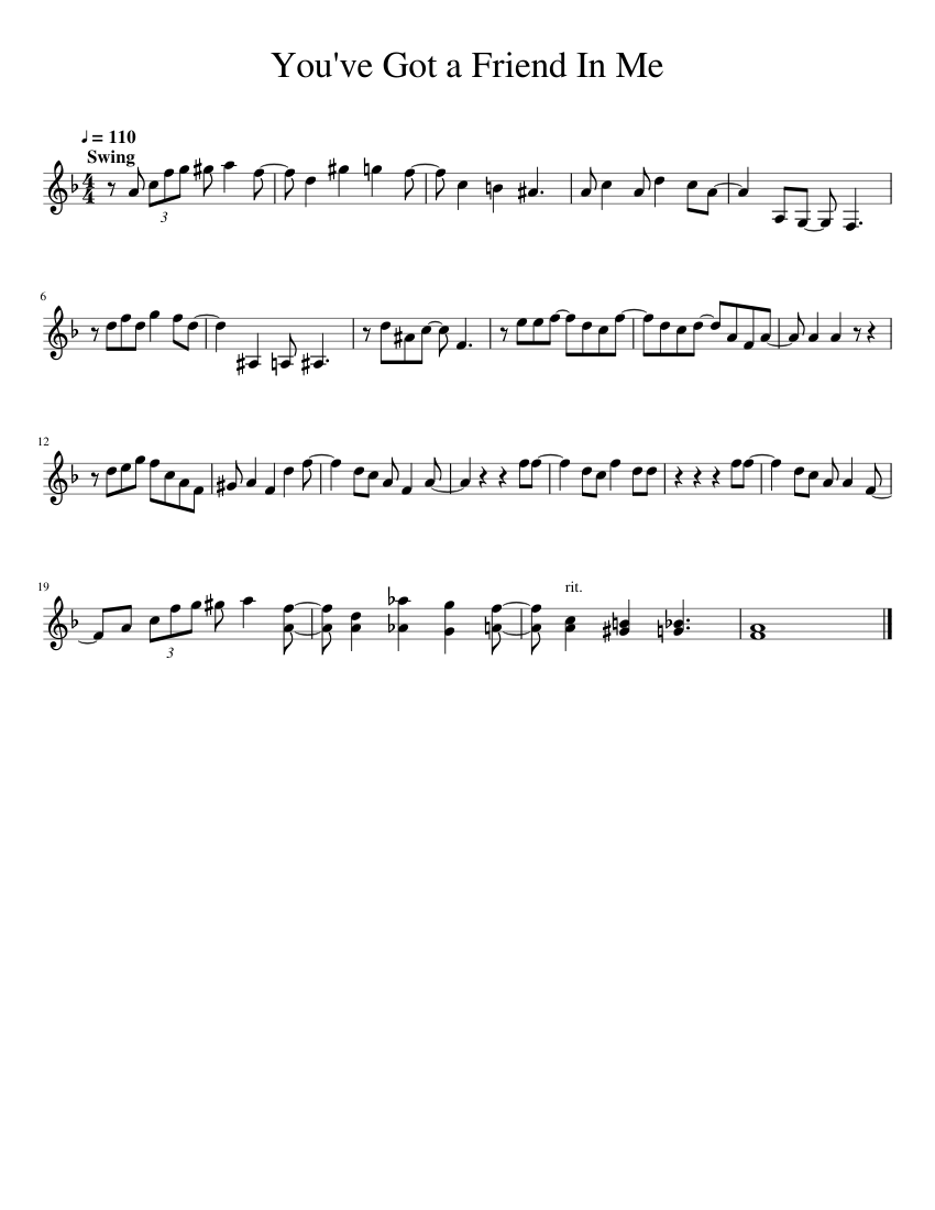 You've Got a Friend In Me Sheet music for in bflat (Solo)
