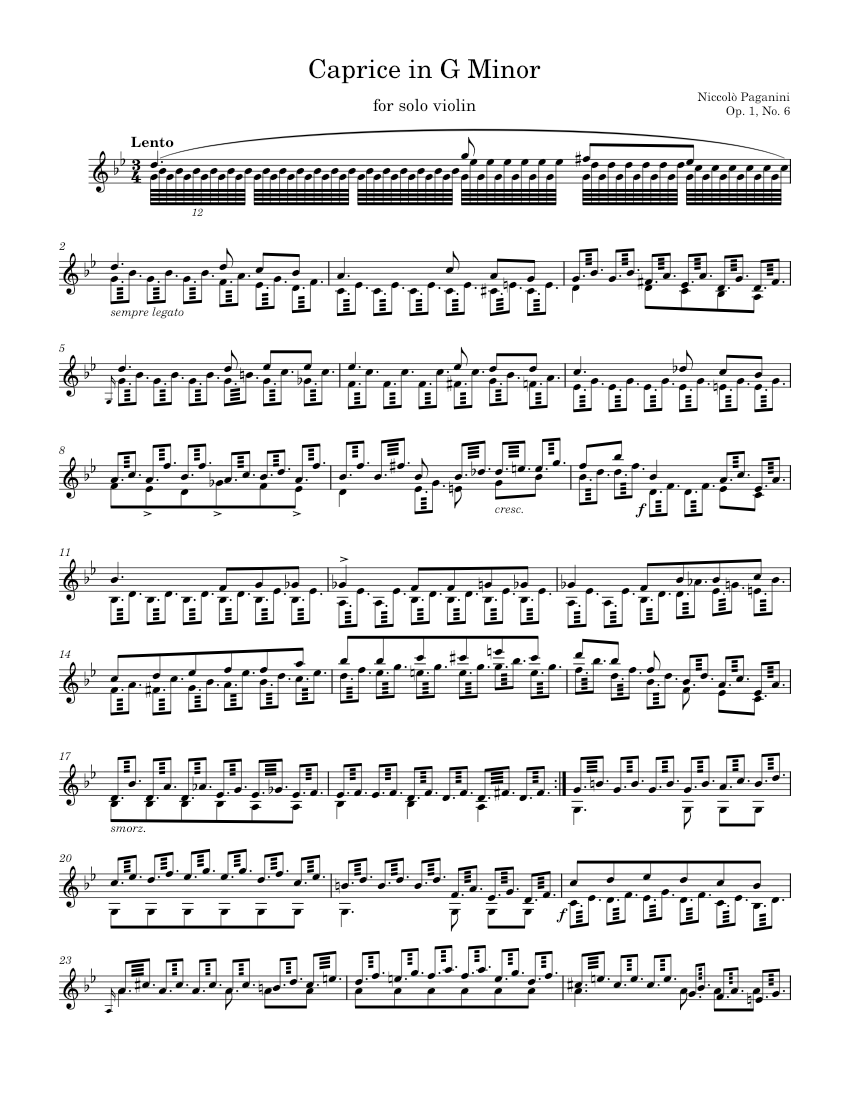 24 Caprices for Solo Violin Op.1