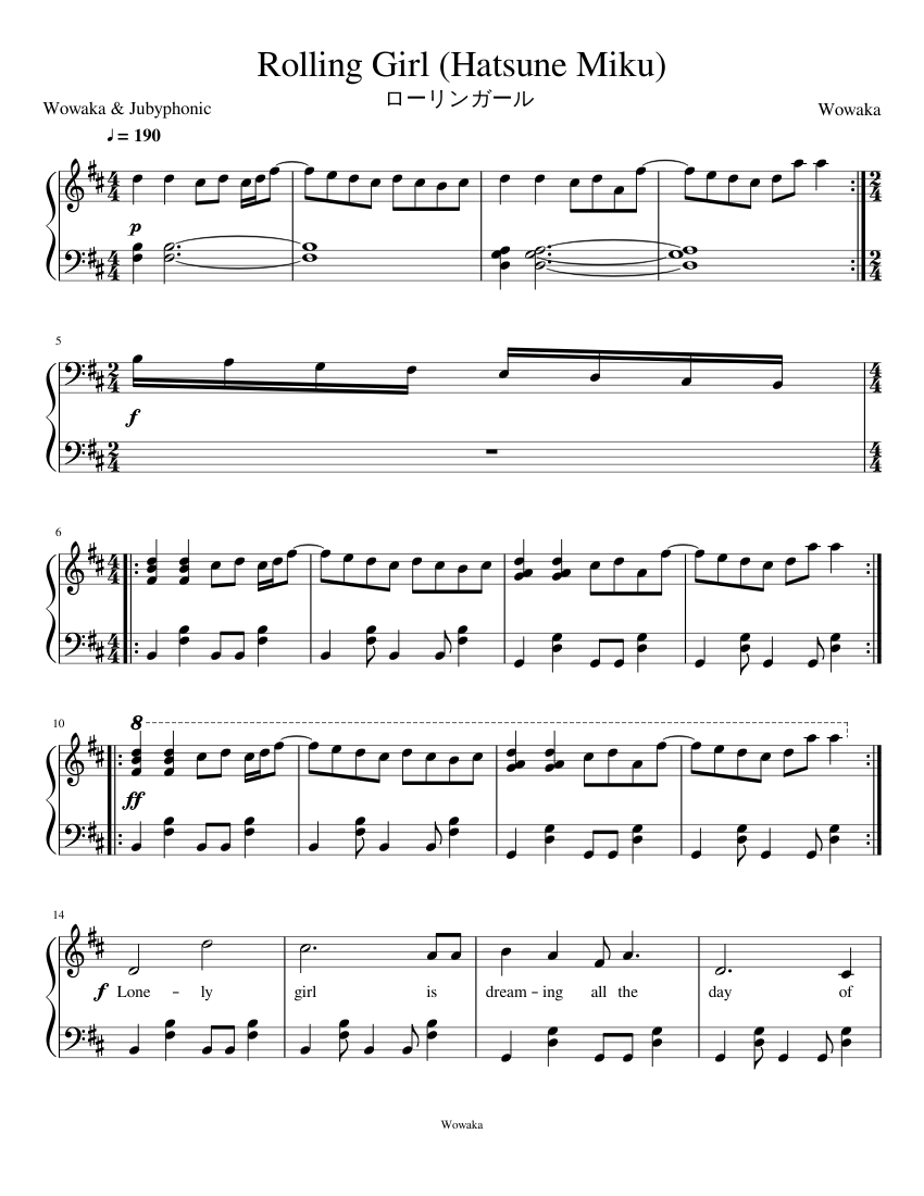 Rolling Girl Hatsune Miku 1 Sheet Music For Piano Solo MuseScore rolling-girl-hatsune-miku-1-sheet-music-for-piano-solo-musescore