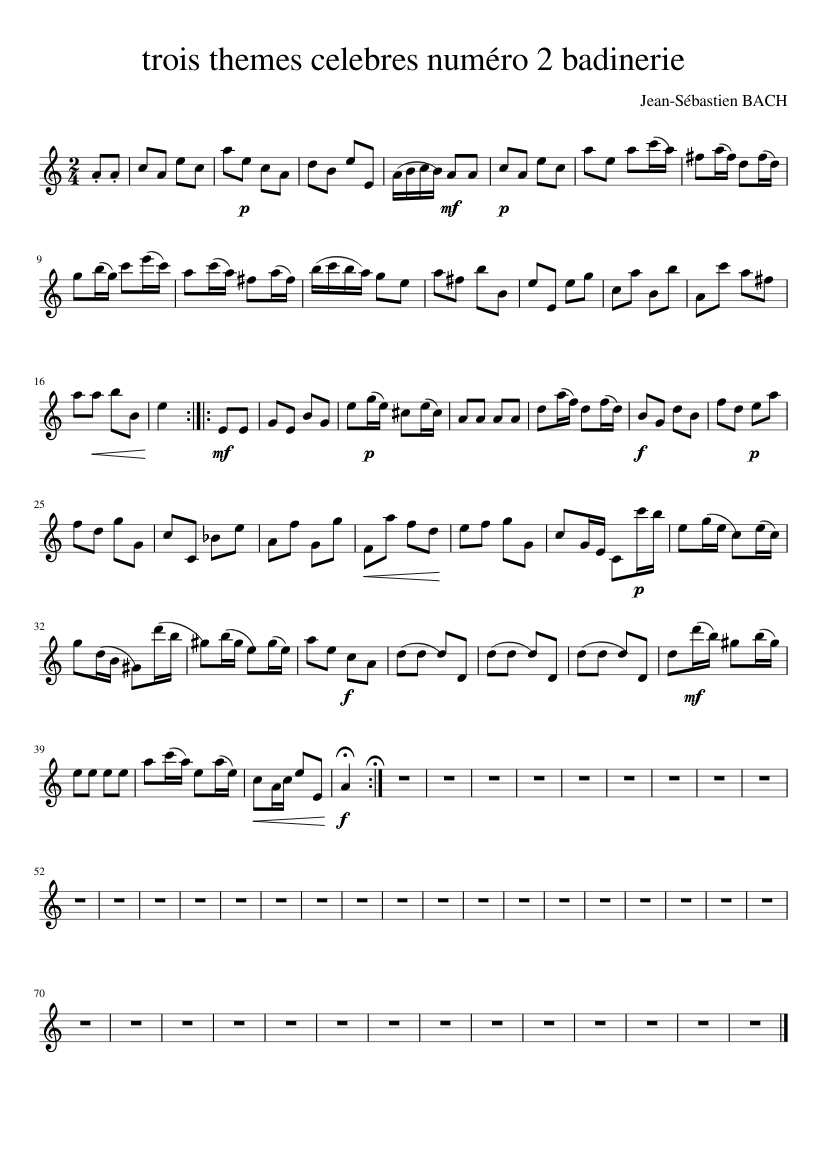 Orchestral Suite No.2 in B minor BWV 1067 No. 7 Badinerie