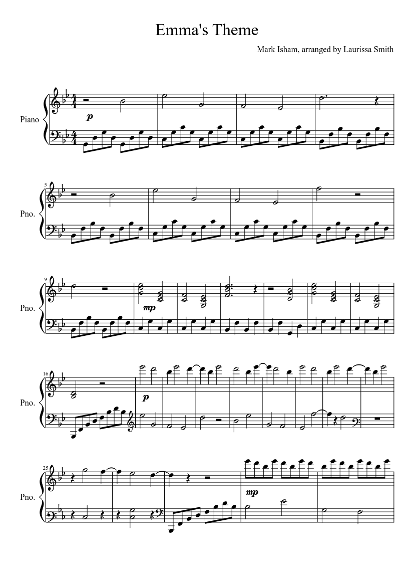 Emma's Theme Medley (Once Upon A Time) Sheet music for Piano (Solo) Easy |  Musescore.com