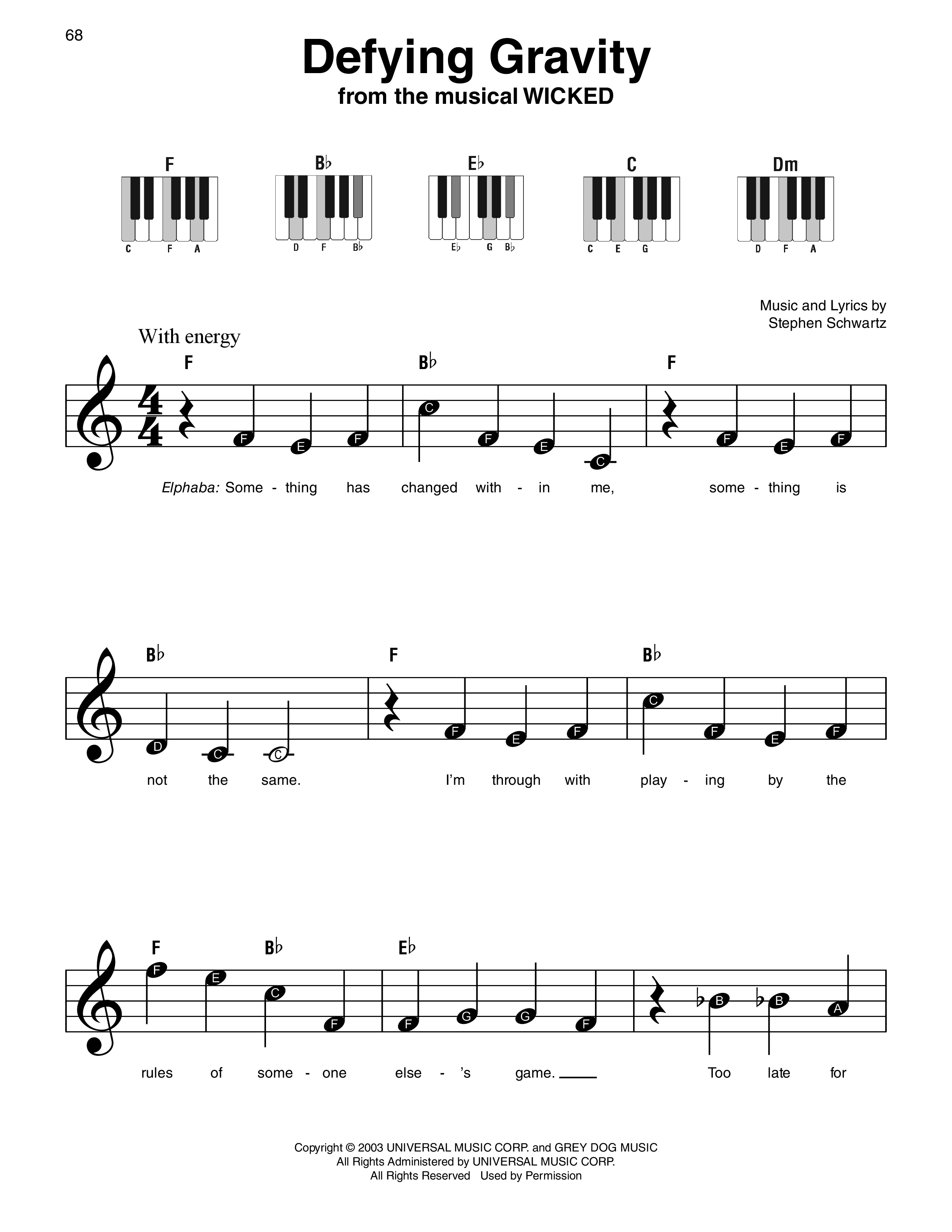 Play Official Version Of Defying Gravity from Wicked Sheet Music By Play Official Version Of Defying Gravity from Wicked Sheet Music By