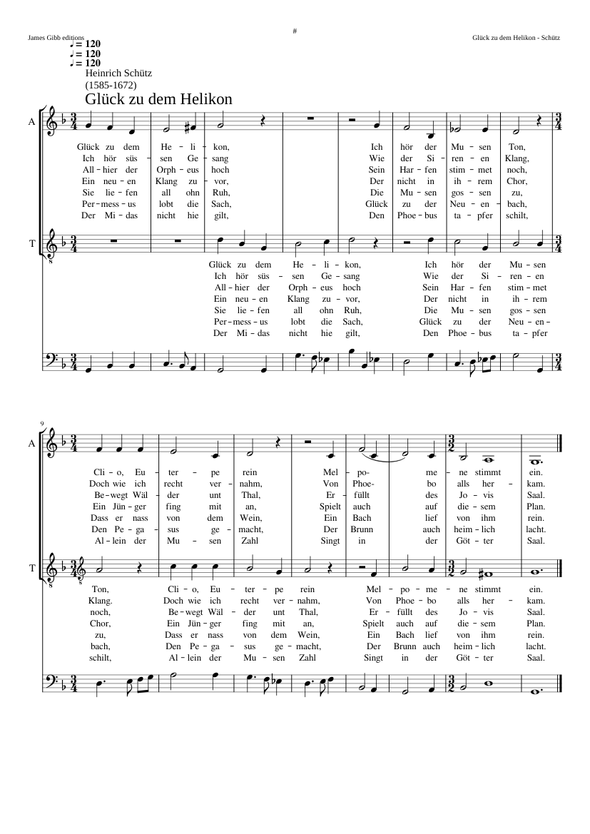 Glück zu dem Helikon SWV 96