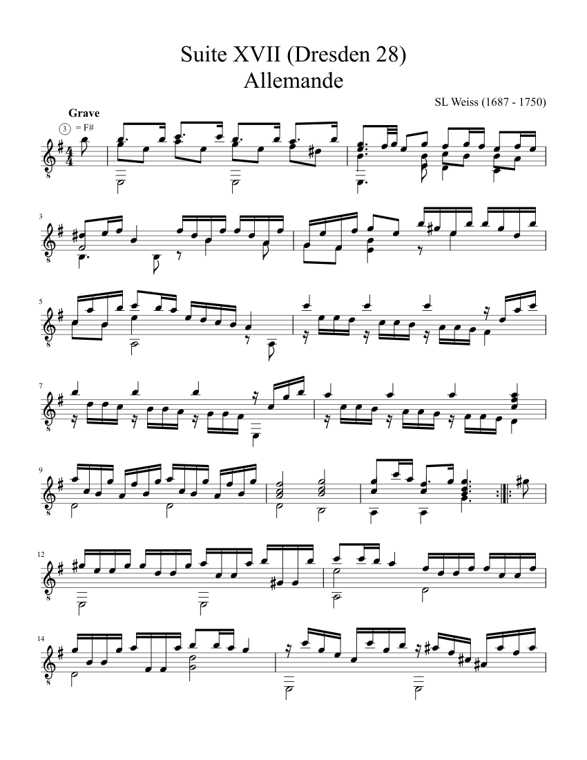 Suite No 14 1. Allemande