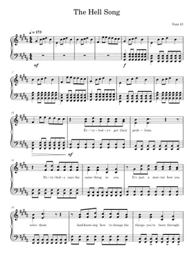 Pieces - Sum 41 Sheet music for Piano (Solo)