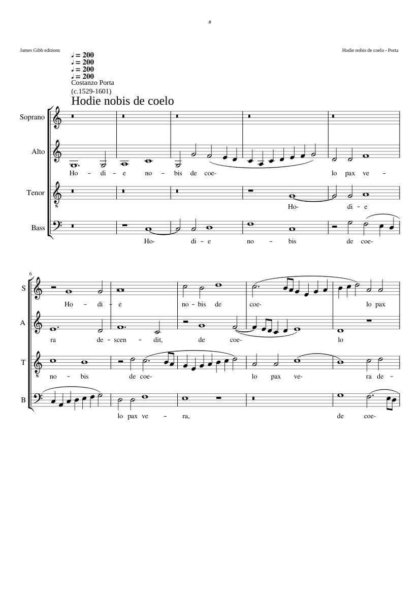 Hodie nobis de coelo