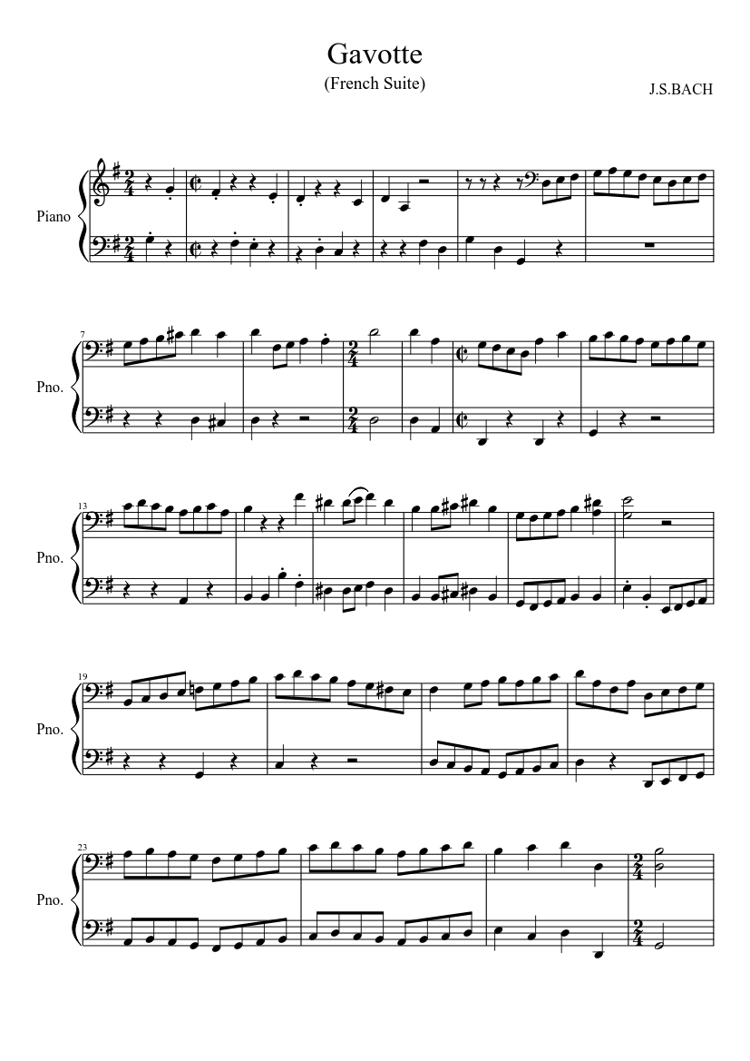 Gavotte Sheet music for Piano (Solo) | Musescore.com