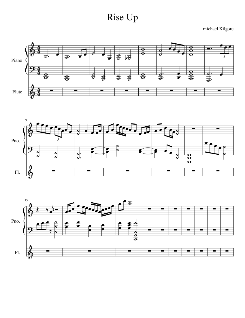 Rise Up Sheet music for Piano, Flute (Solo) | Musescore.com